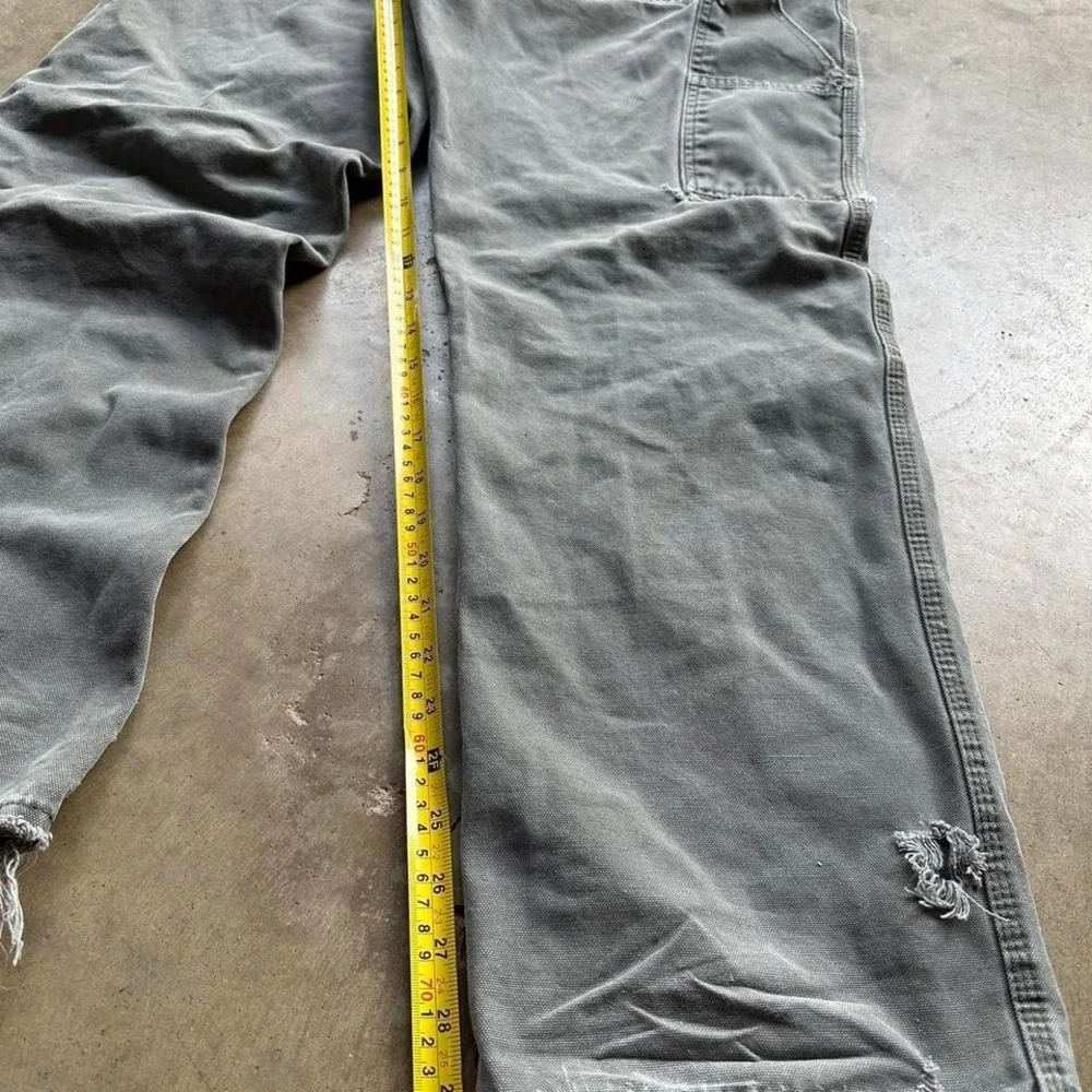 vintage 90s green dickie carpenter distressed faded pants